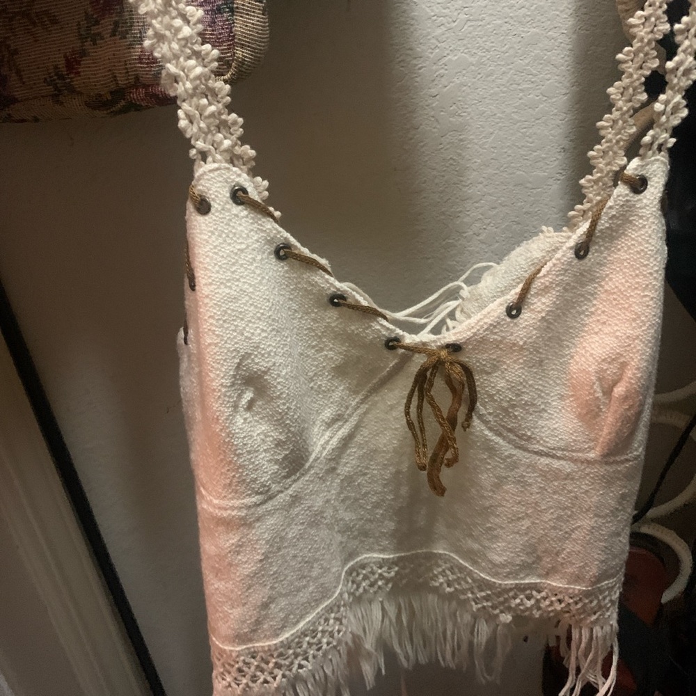 Indie/ boho vintage lace tank crop.